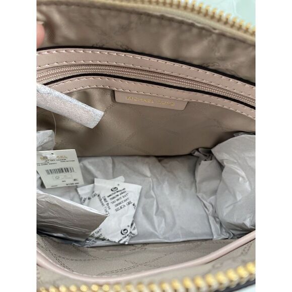 Michael Kors Greenwich Jet Set Charm Dome Crossbody Bag Vanilla White Soft Pink - Picture 7 of 8